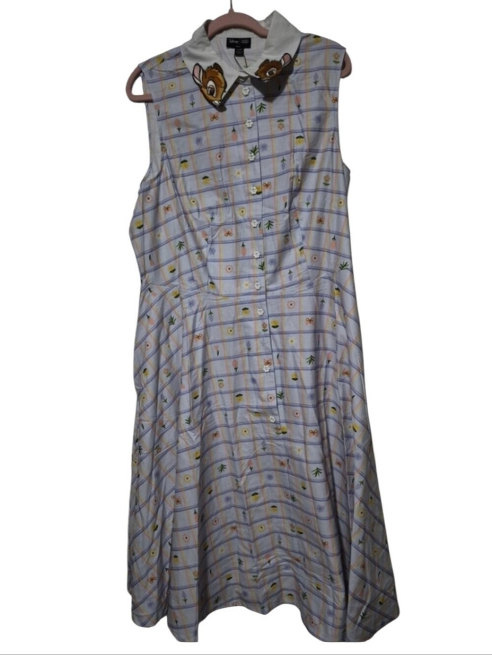 NWT Unique Vintage Disney Size 1X Bambi Dress Purple Plaid